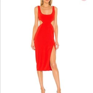 Red midi dress